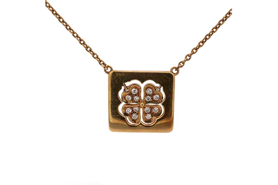 クリスチャン・ディオール クローバー ネックレス 750 全長約47.5㎝